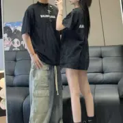 巴黎 BLC 24SS 秀款 反轉鏡像字母刺繡 破壞刀割反穿 短袖T恤：圖片 4