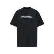 巴黎 BLC 24SS 秀款 反轉鏡像字母刺繡 破壞刀割反穿 短袖T恤：圖片 2