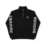 【現貨】Chrome Hearts 25SS 刺繡梵文字母 鍍銀寶劍匕首半拉鏈衛衣大學T CH 克羅心