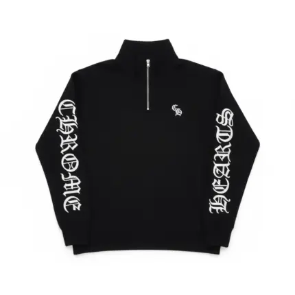 【現貨】Chrome Hearts 25SS 刺繡梵文字母 鍍銀寶劍匕首半拉鏈衛衣大學T CH 克羅心