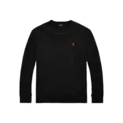 【預售】【福利回饋】Polo Ra1ph Lauren 小馬刺繡 簡約素色 長袖T恤 彈性面料 黑色