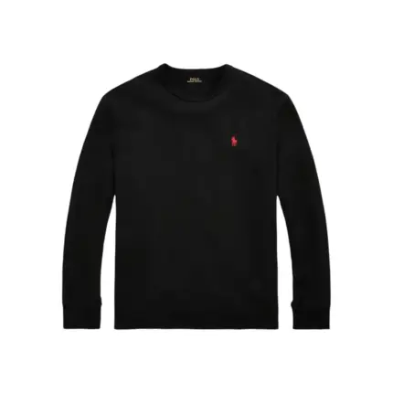 【預售】【福利回饋】Polo Ra1ph Lauren 小馬刺繡 簡約素色 長袖T恤 彈性面料 黑色