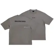 巴黎 BLC 23SS 胸口刺繡 背後大logo 簡約素色 短袖T恤 高級灰：圖片 8