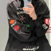 巴黎 BLC 22SS GAMER 刺繡Logo 賽車服 衝鋒衣 外套 夾克：圖片 4