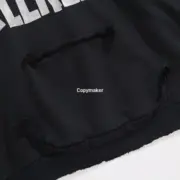 【現貨】巴黎 BLC 24FW 秀款 膠帶 繃帶logo 水洗做舊 帽T連帽衛衣帽衫 黑色：圖片 12