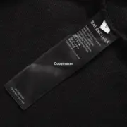 【現貨】巴黎 BLC 24FW 秀款 膠帶 繃帶logo 水洗做舊 帽T連帽衛衣帽衫 黑色：圖片 15