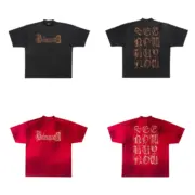 巴黎 BLC 23FW Heavy Metal T-shirt 梵文泥染做舊 短袖T恤：圖片 9