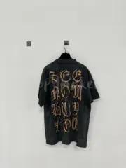 巴黎 BLC 23FW Heavy Metal T-shirt 梵文泥染做舊 短袖T恤：圖片 11