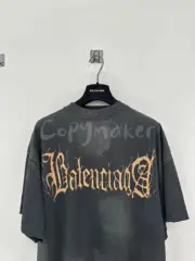 巴黎 BLC 23FW Heavy Metal T-shirt 梵文泥染做舊 短袖T恤：圖片 12