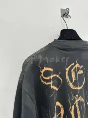 巴黎 BLC 23FW Heavy Metal T-shirt 梵文泥染做舊 短袖T恤：圖片 14