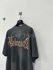 巴黎 BLC 23FW Heavy Metal T-shirt 梵文泥染做舊 短袖T恤：圖片 15