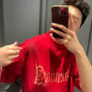 巴黎 BLC 23FW Heavy Metal T-shirt 梵文泥染做舊 短袖T恤：圖片 8