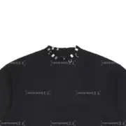 巴黎 BLC 23SS  Pierced Distressed-Effect 水洗做舊破壞 領口穿孔鐵環 短袖T恤：圖片 5