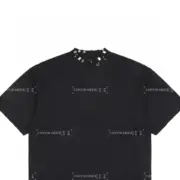 巴黎 BLC 23SS  Pierced Distressed-Effect 水洗做舊破壞 領口穿孔鐵環 短袖T恤：圖片 6