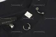 巴黎 BLC 23SS  Pierced Distressed-Effect 水洗做舊破壞 領口穿孔鐵環 短袖T恤：圖片 8