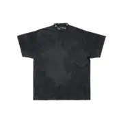 巴黎 BLC 23SS  Pierced Distressed-Effect 水洗做舊破壞 領口穿孔鐵環 短袖T恤