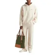 【現貨】【全套包裝】PRA 24FW 素色簡約 三角標小logo 鐵牌 帽T連帽衛衣長袖 米色：圖片 3