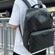 【預售】1V Discovery PM 經典老花 帆布拼接牛皮 後背包雙肩包 黑色：圖片 3