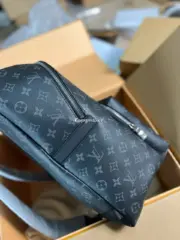 【預售】1V Discovery PM 經典老花 帆布拼接牛皮 後背包雙肩包 黑色：圖片 11