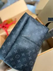 【預售】1V Discovery PM 經典老花 帆布拼接牛皮 後背包雙肩包 黑色：圖片 12