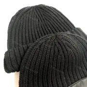 PRA 20FW 尼龍拼接 經典三角標 羊毛混紡 毛帽冷帽毛線帽帽子：圖片 10