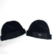 PRA 20FW 尼龍拼接 經典三角標 羊毛混紡 毛帽冷帽毛線帽帽子：圖片 11