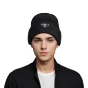 PRA 20FW 尼龍拼接 經典三角標 羊毛混紡 毛帽冷帽毛線帽帽子：圖片 3