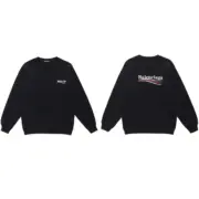 巴黎 BLC 22FW Political Campaign 可樂 波浪 經典 大學T圓領衛衣長袖：圖片 2