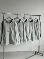 夾克M1U M1U 24FW 繆繆 字母Logo貼布刺繡抽繩 連帽外套 灰色：圖片 11