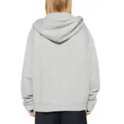 夾克M1U M1U 24FW 繆繆 字母Logo貼布刺繡抽繩 連帽外套 灰色