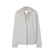 夾克M1U M1U 24FW 繆繆 字母Logo貼布刺繡抽繩 連帽外套 灰色：圖片 2