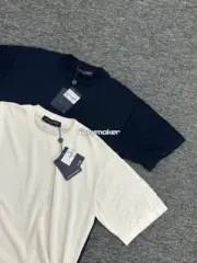 【現貨】1V 25SS 袖子提花壓紋 經典字母logo 簡約素色 短袖 T恤 深藍/白色：圖片 9