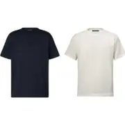 【現貨】1V 25SS 袖子提花壓紋 經典字母logo 簡約素色 短袖 T恤 深藍/白色：圖片 2