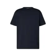 【現貨】1V 25SS 袖子提花壓紋 經典字母logo 簡約素色 短袖 T恤 深藍/白色：圖片 3