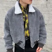 【現貨】Acne Studios 23FW 水洗做舊 帆布羊羔絨 夾克外套 短版 可拆卸：圖片 5