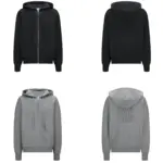 【預售】LOWE 26SS 後背幾何次刺繡 羊絨拉鍊連帽外套夾克 簡約素色 進口羊毛 黑色/灰色