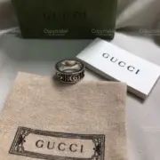 GUC 20SS GG MARMONT SILVER RING 復古雙G作舊 925純銀 戒指 銀黑色：圖片 10