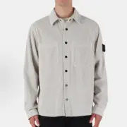 【現貨】STONE ISLAND 23FW 石頭島 燈芯絨 鈕扣夾克外套長袖襯衫 石灰白：圖片 2