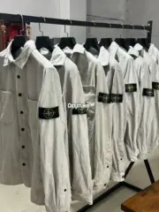 【現貨】STONE ISLAND 23FW 石頭島 燈芯絨 鈕扣夾克外套長袖襯衫 石灰白：圖片 4