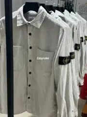 【現貨】STONE ISLAND 23FW 石頭島 燈芯絨 鈕扣夾克外套長袖襯衫 石灰白：圖片 5