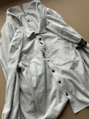 【現貨】STONE ISLAND 23FW 石頭島 燈芯絨 鈕扣夾克外套長袖襯衫 石灰白：圖片 8