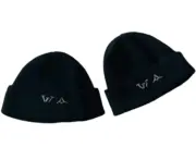【福利回饋】1V 23FW 經典logo刺繡 素色全黑黑魂 羊毛混紡 針織 毛帽冷帽帽子：圖片 4