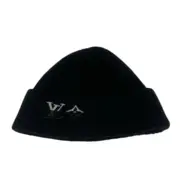 【福利回饋】1V 23FW 經典logo刺繡 素色全黑黑魂 羊毛混紡 針織 毛帽冷帽帽子：圖片 5