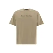 【現貨】Acne Studios 25SS 原廠鉚釘logo字母 圓領純棉短袖T恤 卡其色：圖片 2