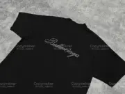 巴黎 BLC 24SS HANDWRITTEN 素色 背面logo 手寫書寫體 水鑽字母 破壞 短袖T恤：圖片 7