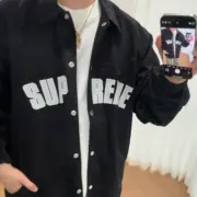 【預售】SUP 25SS Arc Denim Coaches Jacket 單寧刺繡貼布 牛仔夾克外套 黑色/牛仔藍：圖片 8