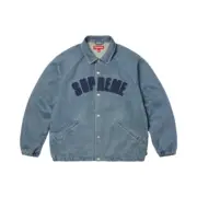 【預售】SUP 25SS Arc Denim Coaches Jacket 單寧刺繡貼布 牛仔夾克外套 黑色/牛仔藍：圖片 3