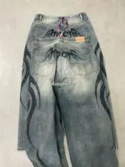 【現貨】巴黎 BLC 24FW 秀款 Baggy Pants 圖騰龍紋抽繩 泥染 廓型牛仔褲直筒褲長褲：圖片 12