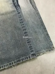 【現貨】巴黎 BLC 24FW 秀款 Baggy Pants 圖騰龍紋抽繩 泥染 廓型牛仔褲直筒褲長褲：圖片 16