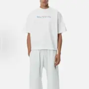 【現貨】Alexander Wang 25SS 模糊字母標語 短袖T恤 白色：圖片 2